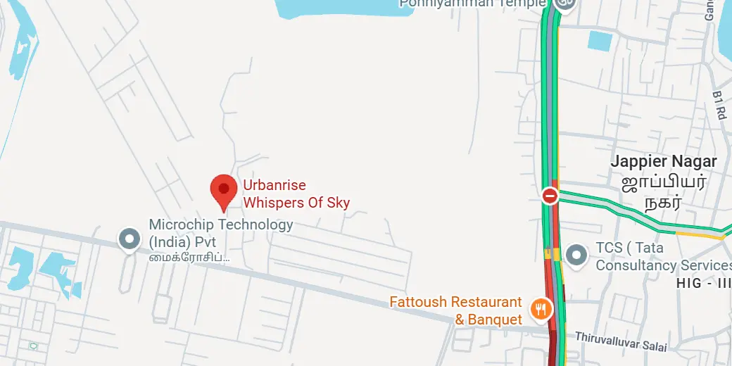 Urbanrise Whispers of Sky location map - Semmancheri, Sholinganallur, OMR Chennai